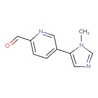 Chemical structure of 5-(1-methyl-1H-imidazol-5-yl)pyridine-2-carbaldehyde - CSSB00025787686