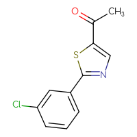 Chemical structure of 1-[2-(3-chlorophenyl)-1,3-thiazol-5-yl]ethan-1-one - CSSB00011720707