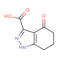 Chemical structure of 4-oxo-4,5,6,7-tetrahydro-1H-indazole-3-carboxylic acid - CSSB00000044842
