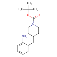 Chemical structure of tert-butyl 4-[(2-aminophenyl)methyl]piperidine-1-carboxylate - CSSB00010196180