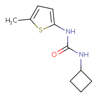 Chemical structure of 3-cyclobutyl-1-(5-methylthiophen-2-yl)urea - CSSB01991357544