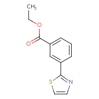 Chemical structure of ethyl 3-(1,3-thiazol-2-yl)benzoate - CSSB00000069956