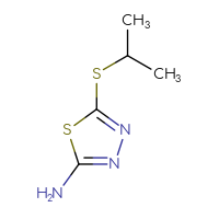 Chemical structure of 5-(propan-2-ylsulfanyl)-1,3,4-thiadiazol-2-amine - CSSB00000149043