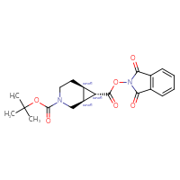 Chemical structure of rac-3-tert-butyl 7-(1,3-dioxo-2,3-dihydro-1H-isoindol-2-yl) (1R,6S,7R)-3-azabicyclo[4.1.0]heptane-3,7-dicarboxylate - CSSB20620696247