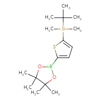Chemical structure of tert-butyldimethyl[5-(4,4,5,5-tetramethyl-1,3,2-dioxaborolan-2-yl)thiophen-2-yl]silane - CSSB00010230469