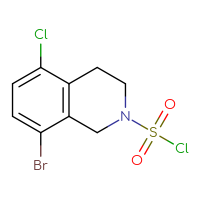 Chemical structure of 8-bromo-5-chloro-1,2,3,4-tetrahydroisoquinoline-2-sulfonyl chloride - CSSB14959847850