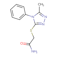 Chemical structure of 2-[(5-methyl-4-phenyl-4H-1,2,4-triazol-3-yl)sulfanyl]acetamide - CSSB00046233101