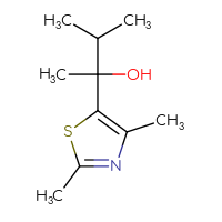 Chemical structure of 2-(2,4-dimethyl-1,3-thiazol-5-yl)-3-methylbutan-2-ol - CSSB00116797465