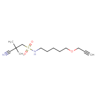 Chemical structure of 2-cyano-2,2-dimethyl-N-[5-(prop-2-yn-1-yloxy)pentyl]ethane-1-sulfonamide - CSMB03477070818