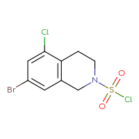 Chemical structure of 7-bromo-5-chloro-1,2,3,4-tetrahydroisoquinoline-2-sulfonyl chloride - CSSB15007164547