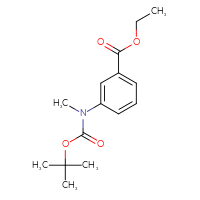 Chemical structure of ethyl 3-{[(tert-butoxy)carbonyl](methyl)amino}benzoate - CSSB00010186977