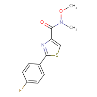 Chemical structure of 2-(4-fluorophenyl)-N-methoxy-N-methyl-1,3-thiazole-4-carboxamide - CSSB00103884869