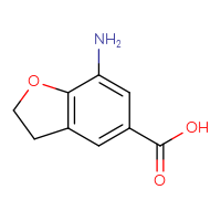 Chemical structure of 7-amino-2,3-dihydro-1-benzofuran-5-carboxylic acid - CSSB00015464409
