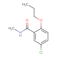 Chemical structure of 5-chloro-N-methyl-2-propoxybenzamide - CSSB01992291755