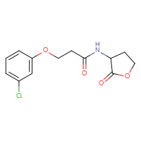 Chemical structure of 3-(3-chlorophenoxy)-N-(2-oxooxolan-3-yl)propanamide - CSSB06392481354