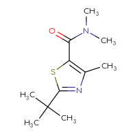Chemical structure of 2-tert-butyl-N,N,4-trimethyl-1,3-thiazole-5-carboxamide - CSSB00103308005