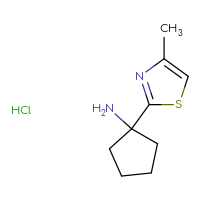 Chemical structure of 1-(4-methyl-1,3-thiazol-2-yl)cyclopentan-1-amine hydrochloride - CSSB00000756501