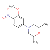 Chemical structure of 4-(3-methoxy-4-nitrophenyl)-2,6-dimethylmorpholine - CSSB00025732719