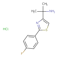 Chemical structure of 2-[2-(4-fluorophenyl)-1,3-thiazol-4-yl]propan-2-amine hydrochloride - CSSB06630658199