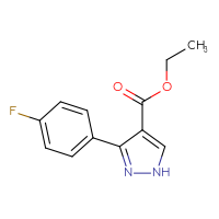 Chemical structure of ethyl 3-(4-fluorophenyl)-1H-pyrazole-4-carboxylate - CSSB00103387530