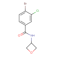 Chemical structure of 4-bromo-3-chloro-N-(oxetan-3-yl)benzamide - CSSB00012884003