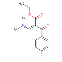 Chemical structure of ethyl 3-(dimethylamino)-2-(4-fluorobenzoyl)prop-2-enoate - CSSB21285254430