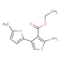 Chemical structure of ethyl 5'-amino-5-methyl-[2,3'-bithiophene]-4'-carboxylate - CSSB00000595078