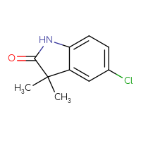 Chemical structure of 5-chloro-3,3-dimethyl-2,3-dihydro-1H-indol-2-one - CSSB00012179539
