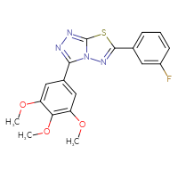 Chemical structure of 6-(3-fluorophenyl)-3-(3,4,5-trimethoxyphenyl)-[1,2,4]triazolo[3,4-b][1,3,4]thiadiazole - CSSB00121637961
