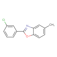 Chemical structure of 2-(3-chlorophenyl)-5-methyl-1,3-benzoxazole - CSSB00020632816