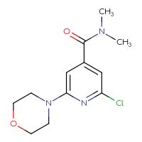 Chemical structure of 2-chloro-N,N-dimethyl-6-(morpholin-4-yl)pyridine-4-carboxamide - CSSB01432920099