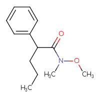 Chemical structure of N-methoxy-N-methyl-2-phenylpentanamide - CSSB00042296775