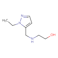 Chemical structure of 2-{[(1-ethyl-1H-pyrazol-5-yl)methyl]amino}ethan-1-ol - CSSB00000724312
