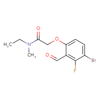 Chemical structure of 2-(4-bromo-3-fluoro-2-formylphenoxy)-N-ethyl-N-methylacetamide - CSSB17427029785
