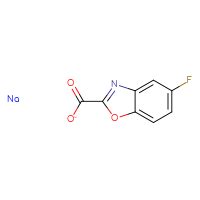 Chemical structure of 5-fluoro-1,3-benzoxazole-2-carboxylate sodium - CSSB09888484298