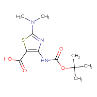 Chemical structure of 4-{[(tert-butoxy)carbonyl]amino}-2-(dimethylamino)-1,3-thiazole-5-carboxylic acid - CSSB00137315291