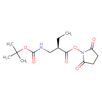 Chemical structure of 2,5-dioxopyrrolidin-1-yl (2R)-2-({[(tert-butoxy)carbonyl]amino}methyl)butanoate - CSSB17484213622