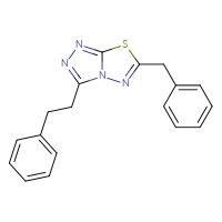 Chemical structure of 6-benzyl-3-(2-phenylethyl)-[1,2,4]triazolo[3,4-b][1,3,4]thiadiazole - CSSB00121609785