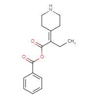 Chemical structure of benzoyl 2-(piperidin-4-ylidene)butanoate - CSSB02531768794
