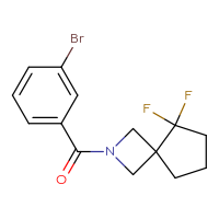 Chemical structure of 2-(3-bromobenzoyl)-5,5-difluoro-2-azaspiro[3.4]octane - CSSB14993343443