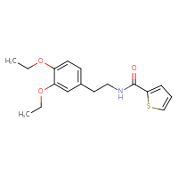 Chemical structure of N-[2-(3,4-diethoxyphenyl)ethyl]thiophene-2-carboxamide - CSSB00027992027