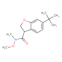 Chemical structure of 6-tert-butyl-N-methoxy-N-methyl-2,3-dihydro-1-benzofuran-3-carboxamide - CSSB15072410800