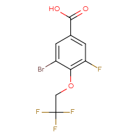 Chemical structure of 3-bromo-5-fluoro-4-(2,2,2-trifluoroethoxy)benzoic acid - CSSB03219875879