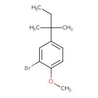 Chemical structure of 2-bromo-1-methoxy-4-(2-methylbutan-2-yl)benzene - CSSB20101393895