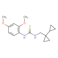 Chemical structure of 3-({[1,1'-bi(cyclopropane)]-1-yl}methyl)-1-(2,4-dimethoxyphenyl)thiourea - CSSB21432451387