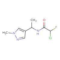 Chemical structure of 2-chloro-2-fluoro-N-[1-(1-methyl-1H-pyrazol-4-yl)ethyl]acetamide - CSSB09891300632