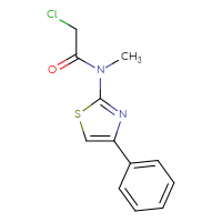 Chemical structure of 2-chloro-N-methyl-N-(4-phenyl-1,3-thiazol-2-yl)acetamide - CSSB03436559770