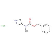 Chemical structure of benzyl N-(azetidin-3-yl)-N-methylcarbamate hydrochloride - CSSB00010187567