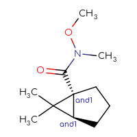 Chemical structure of rac-(1R,5S)-N-methoxy-N,6,6-trimethylbicyclo[3.1.0]hexane-1-carboxamide - CSSB20461609792