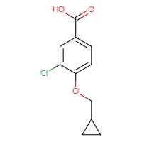 Chemical structure of 3-chloro-4-(cyclopropylmethoxy)benzoic acid - CSSB00011466233